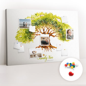 Tablica Korkowa 120x80 cm + Kolorowe Pinezki - Drzewo rodzinne - Coloray