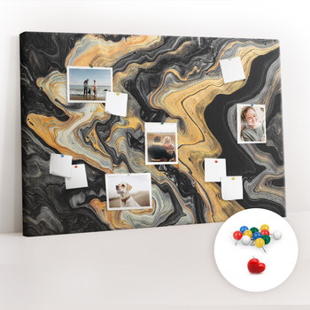 Tablica Korkowa 120x80 cm + Kolorowe Pinezki - Złoty marmur - Coloray