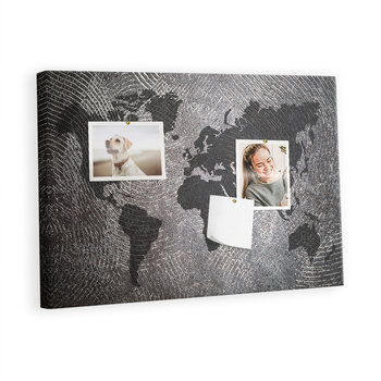Tablica korkowa 60x40 cm, wzór Mapa świata beton - Inna marka