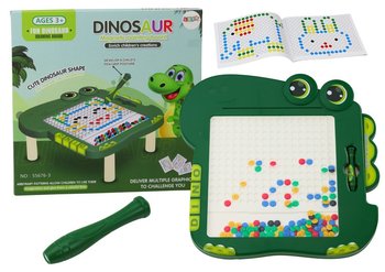 Tablica Magnetyczna Edukacyjna Dinozaur Pad Układanka Zielona Koraliki - Lean Toys