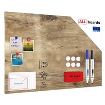 Tablica magnetyczna na magnesy METALboards, imitacja drewna 90x60 cm