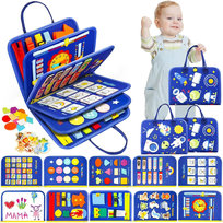 TABLICA MANIPULACYJNA SENSORYCZNA DLA DZIECI KSIĄŻECZKA MONTESSORI NAUKA ANGIELSKIEGO