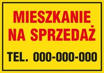 Tablica MIESZKANIE NA SPRZEDAŻ + telefon 70x100cm PCV 3mm duża