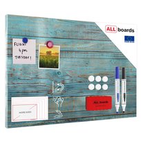 Tablica na magnesy na ścianę METALboards, niebieska deska retro 60x40 cm