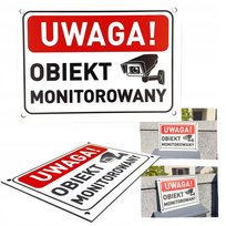 TABLICA OBIEKT MONITOROWANY ALUMINIUM TABLICZKA NA DOM 15x20 CM DRUK UV