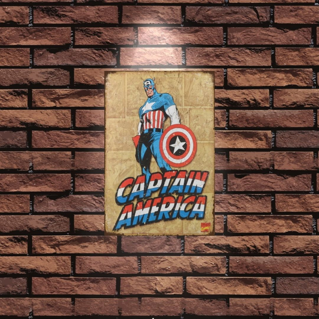 Tablica Ozdobna Blacha 20x30 cm Kapitan Ameryka, Captain America Retro ...
