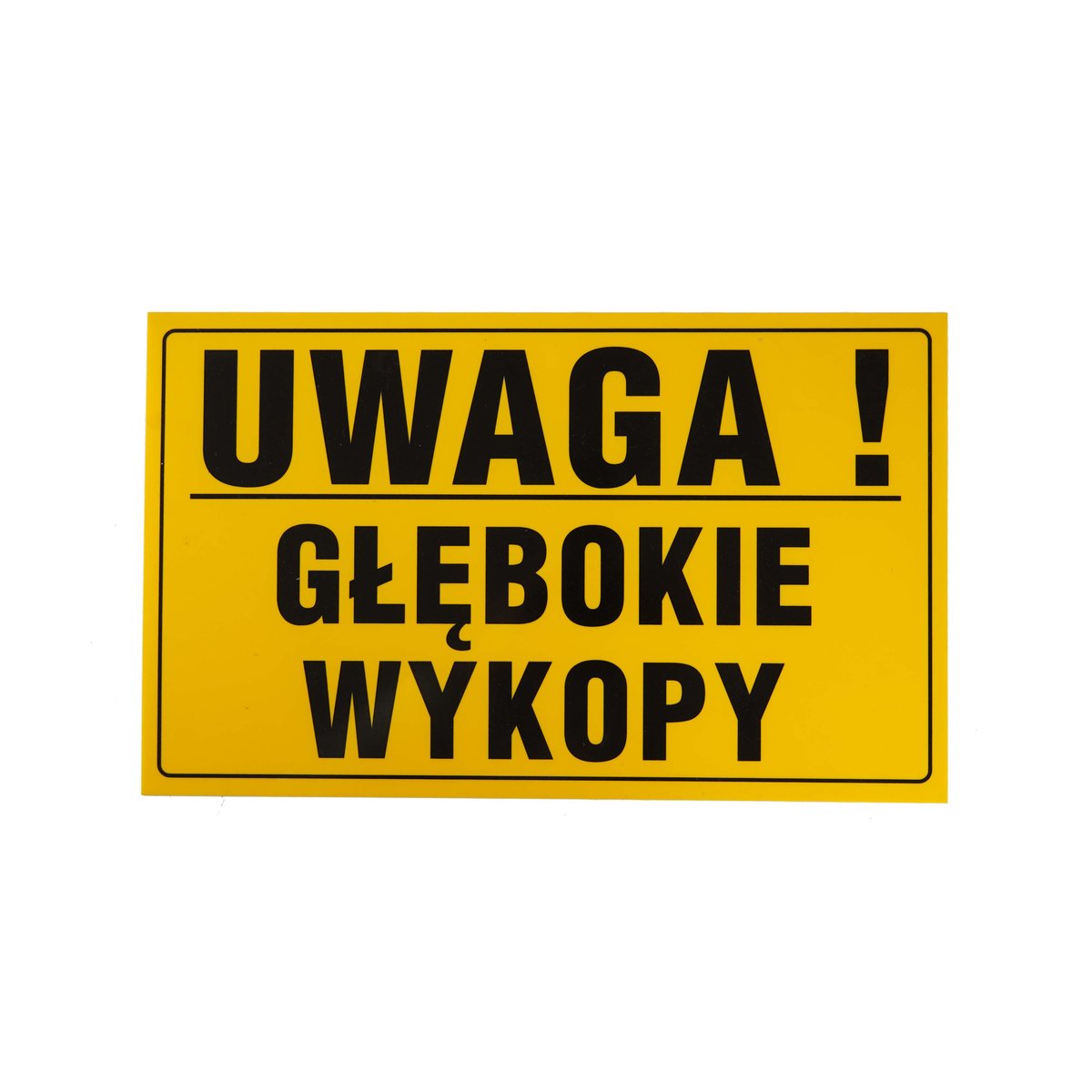 Inny producent Inny Producent Tablica Pcv Tabliczka Uwaga Głębokie Wykopy 20X33 Wytrzymała 1Mm Znak Pcv