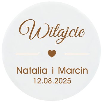 Tablica powitalna dekoracyjna białe koło z imionami datą na ślub wesele - Inna marka