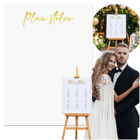 Tablica rozmieszczenie gości Plan stołu ślub wesele Litery z plexi złote