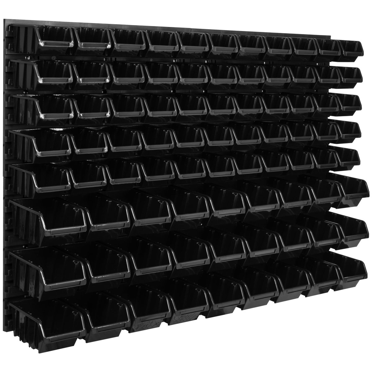Opbergsysteem wandrek 115 x 78 cm, gereedschaphouders, 44 stuks. Stapelboxen schuimrek zichtopslagkisten, extra sterke wandplaten, rek uitbreidbaar, werkplaatsrek opslagrek werkplaatswandrek St