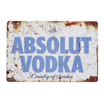 Tabliczka Dekoracyjna Metalowa Absolut Vodka - Rustykalne Uchwyt
