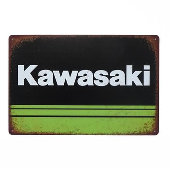 Tabliczka dekoracyjna metalowa KAWASAKI 4 - Rustykalne Uchwyt