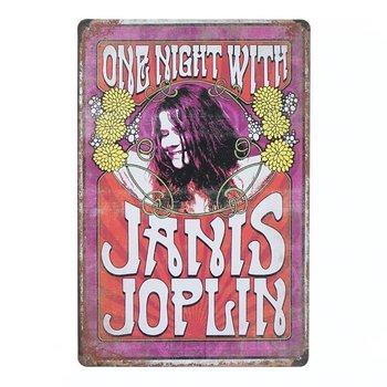 Tabliczka dekoracyjna metalowa NIGHT WITH JANIS JOPLIN - RustykalneUchwyty