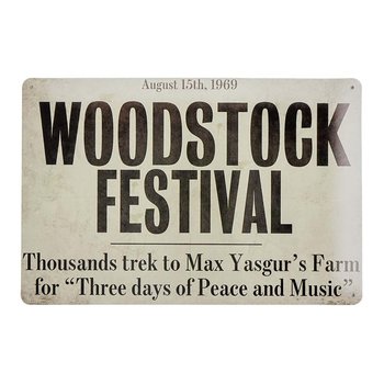 Tabliczka Dekoracyjna Metalowa Woodstock Festival - Rustykalne Uchwyt