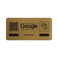 Tabliczka na drzwi lub ścianę z kodem QR i NFC do zbierania opinii w Google