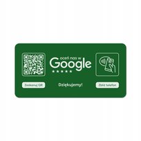 Tabliczka na drzwi lub ścianę z kodem QR i NFC do zbierania opinii w Google