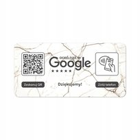 Tabliczka na drzwi lub ścianę z kodem QR i NFC do zbierania opinii w Google