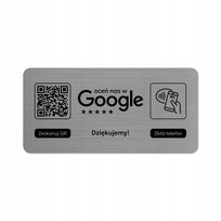 Tabliczka na drzwi lub ścianę z kodem QR i NFC do zbierania opinii w Google