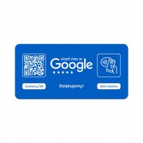 Tabliczka na drzwi lub ścianę z kodem QR i NFC do zbierania opinii w Google