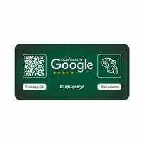 Tabliczka na drzwi lub ścianę z kodem QR i NFC do zbierania opinii w Google