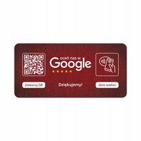 Tabliczka na drzwi lub ścianę z kodem QR i NFC do zbierania opinii w Google