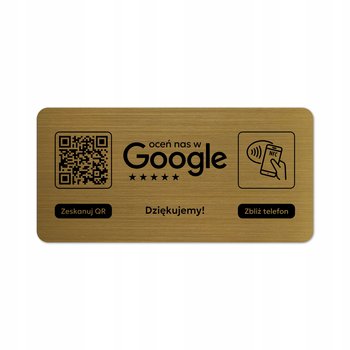 Tabliczka na drzwi lub ścianę z kodem QR i NFC do zbierania opinii w Google - HeyPrint
