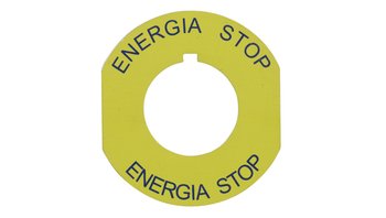 Tabliczka opisowa żółta okrągła fi42 ENERGIA STOP ST22-4509P02 - SPAMEL