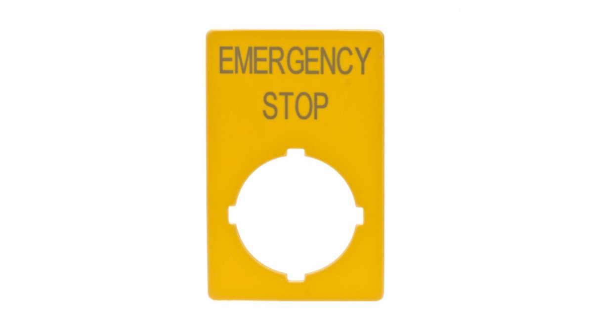 Zdjęcia - Artykuły BHP Eaton Tabliczka opisowa żółta prostokątna EMERGENCY STOP M22-XZK-GB99 216472 