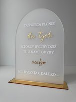 Tabliczka Ta świeca płonie, satynowa mrożona Goldecor