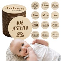 Tabliczki Do Zdjęć Kartki Z Miesiącami Dziecka Czekamy Na Ciebie Prezent