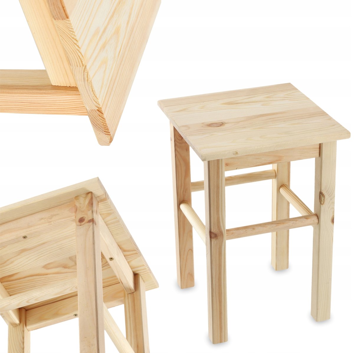 Zdjęcia - Krzesło Kadax Taboret Drewniany Kuchenny Stołek Solidny 43,5 cm 
