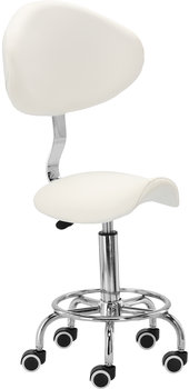 Taboret kosmetyczny z oparciem krzesło hoker siodło SPA mobilny - ENZO