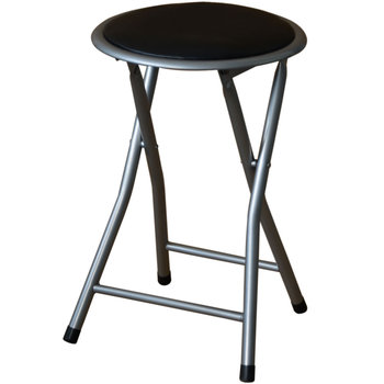 Taboret składany 30 cm srebrno-czarny PATIO - Patio