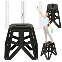 Taboret Składany Krzesełko Turystyczne Kempingowe Przenośne 40 Cm Czarny