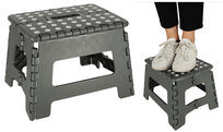 Taboret Składany Stołek Antypoślizgowy Odcienie Szarości 22Cm
