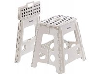 Taboret Stołek Składany Antypoślizgowy Krzesło Podest 150Kg 39Cm Biały