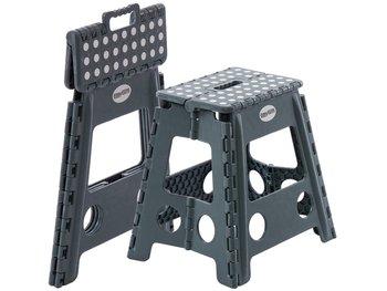 Taboret stołek składany antypoślizgowy krzesło podest 150kg 40cm szary - PrzydaSie.pl