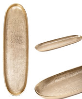 Taca Dekoracyjna Girona Podłużna Złota 39X12X3 Cm Homla