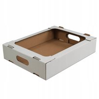 Tacka Na Ciasto Pączki 40X30X8 Cm Biała Mocna Tektura Karton 400 G/M2