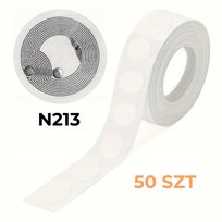 Tag NFC NTAG213 Naklejka ETYKIETA 13.56MHz programowalny - Biały 50 SZT