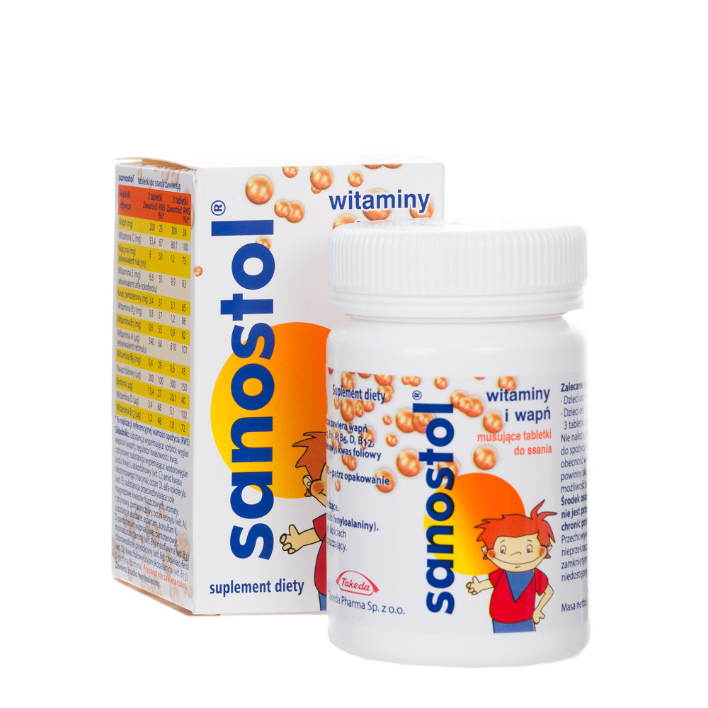 Фото - Вітаміни й мінерали Suplement diety, Takeda Pharma, Sanostol, 60 tabletek do ssania