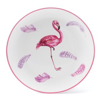 Talerz deserowy TADAR Flamingo, biało-różowy, 20 cm - Tadar