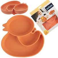 Talerz dla dziecka silikonowy dzielony 19,5x19 cm