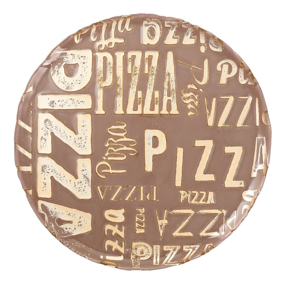 Фото - Тарілка Villa Talerz Do Pizzy 34 Cm Okrągły Szklany Pizza Beige  ITALIA 