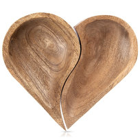 Talerz taca do serwowania drewniany serce MANGO 2 szt.