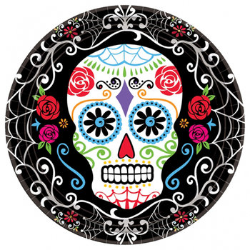 Talerze papierowe, Day of Dead 23 cm, 10 sztuk