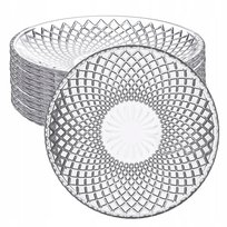 TALERZYKI DESEROWE SZKLANE Talerz do ciasta tortu 12szt