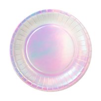 Talerzyki imprezowe papierowe Perłowe Holo 23cm 6 sztuk