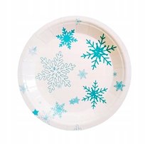 TALERZYKI JEDNORAZOWE URODZINY PŁATKI ŚNIEGU 6 szt