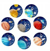 TALERZYKI NA URODZINY KOSMOS RAKIETA PLANETA 8x